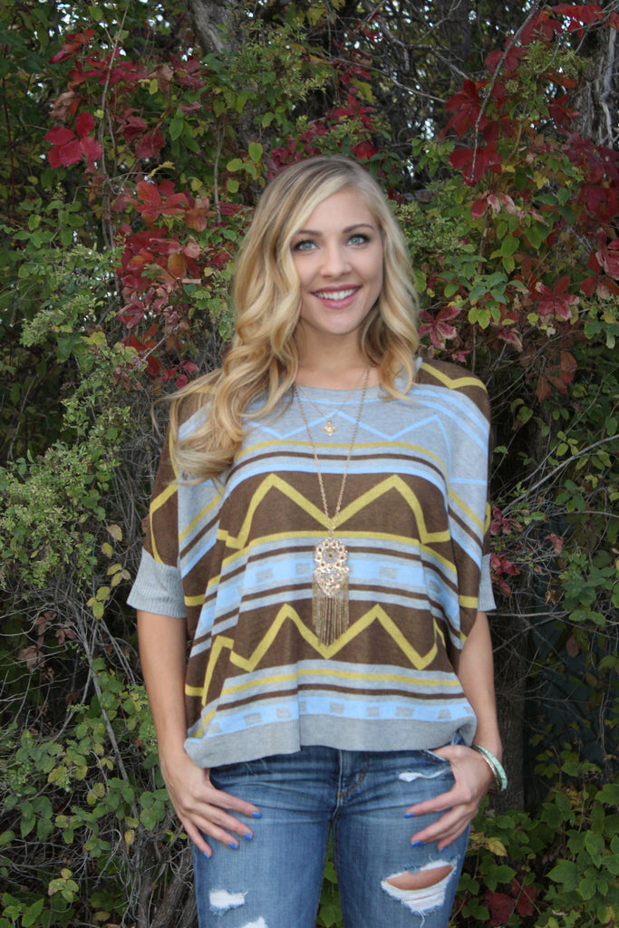 Aztec Printed Poncho